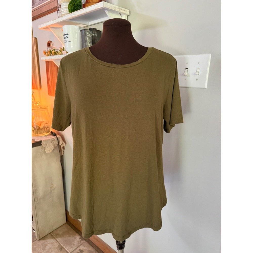 Universal Standard Tee Rex Top Size S Olive Green Pima Cotton Modal minimalist